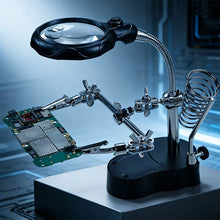 LED Helping Hands Soldering Magnifier with 3.5X & 12X Lenses - 2