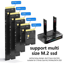 M.2 NVMe/SATA Case Dual-Bay Hard Drive Docking Station Offline Clone Hard Disk M.2 SSD Duplicator USB GEN2 SSD Adapter Enclosure