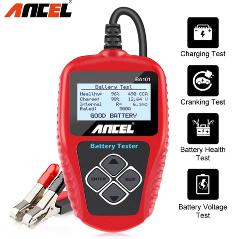 ANCEL BA101 12 V Battery Tester – 100–2000 CCA – image 1