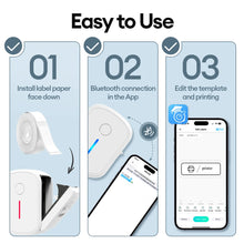 Portable Mini Label Printer Bluetooth Without Ink Self-adhesive Thermal Printer Mini Adhesive Printing Machine Tag Label Maker
