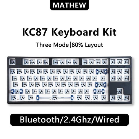 MATHEW KC87 Tri-Mode 87-Key Hot-Swap Barebone Keyboard – Black — image 1