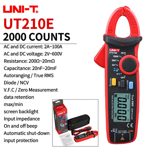 UNI-T UT210E 100A True-RMS AC/DC Clamp Meter