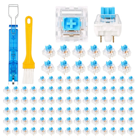 100-Pack 3-Pin Blue Clicky Mechanical Keyboard Switches — image 1