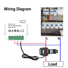Smart WiFi Digital Energy Meter 80A with CT Clamp Sensor App Real-time Monitor Power Consumption AC100-240V Work with Tuya