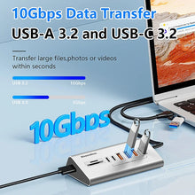 USB 3.2 10Gbps Hub USB Docking Station Type C Splitter with Card Reader Aluminum Alloy Multi 8/9 Ports Switch For PC Laptop