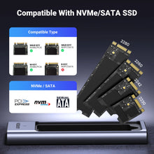 UGREEN M.2 NVMe/SATA SSD Enclosure 20Gbps USB-C 3.2 Gen2 External Enclosure Supports M and B&M Keys 2280 SSD Aluminum Shell