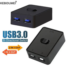USB 3.0 Switcher KVM Switch 1x2/2x1 Bidirectional Shared Controller Splitter for Computer Laptop Keyboard Mouse Printer USB Hub