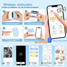 Mini HD Portable Label Thermal Printer Endurance Bluetooth Printer for Student Study Notes Pocket Inkless Printing