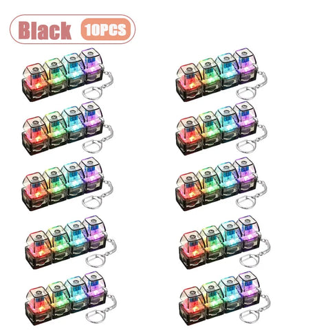 10-Pack LED Mechanical Switch Tester Keychains – Black — image 1