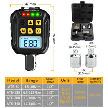 Digital Torque Adapter 1.5-340N.m Adjustable 1/2 Electronic Torque Wrench Bicycle Car Motorcycle Repair key tool