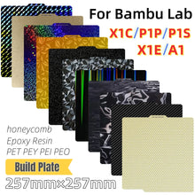 257×257 mm PEH Spring Steel Build Plate for Bambu Lab A1/P1/X1