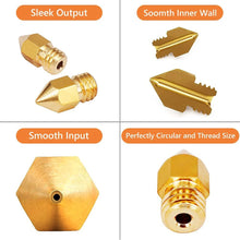 24-Piece MK8 Brass 3D Printer Nozzle Set – 0.2–1.0 mm