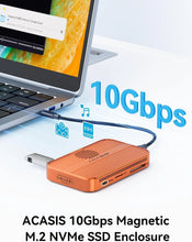 Acasis 10Gbps Magnetic M.2 NVMe SSD Enclosure 6-In-1 USB-C Docking Station with Cooling Fan for iPhone 17/17 Pro/iPhone 16/16