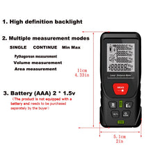 Laser Distance Meter 50M/100M/120M/150M/200M Digital Tape Measure Precision Rangefinder With Distance/area/volume