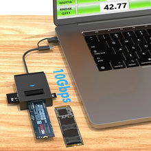 M.2 NVMe NGFF SSD Enclosure 10Gbps Type C USB 3.1 to SSD External Storage Box Adapter Support SD TF Card Reader Direct Insertion