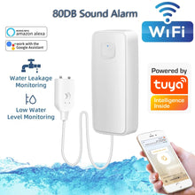 1M/3M/5M Water leakage sensor WIFI leak level Sound Alarm detector security Overflow protection Work with Tuya Smart Life App