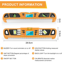 Digital Spirit Level Inclinometer Horizontal Scale Ruler Electronic LED Display Protractor Magnetic Base Measuring Tools