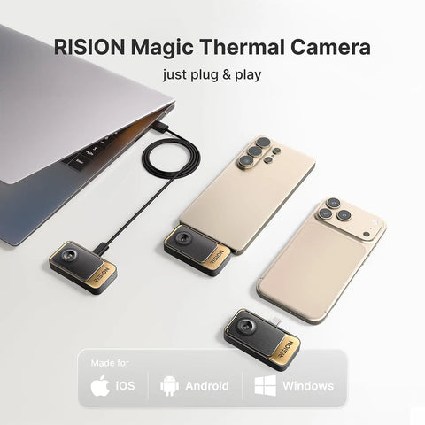RISION 320×240 USB-C Thermal Camera for iOS, Android & Windows