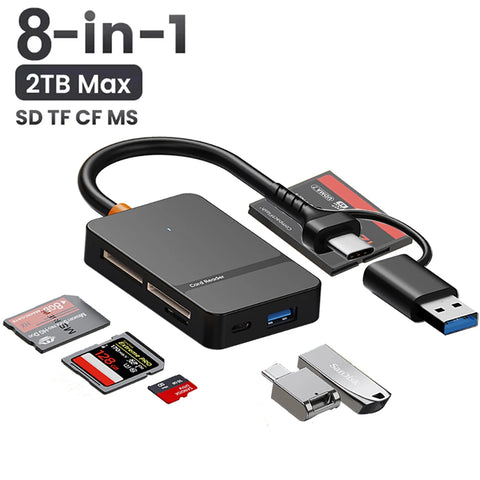 USB-C 8-in-1 multi card reader