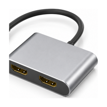 USB-C to Dual HDMI Display Adapter body and HDMI ports detail