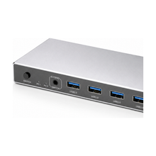 DisplayPort KVM Switch control and connection panel detail