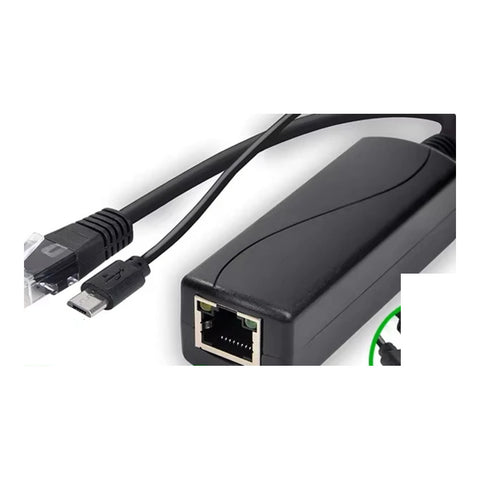 Gigabit PoE Splitter 48V to 5V USB-C on clean background