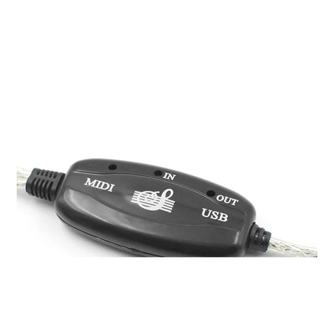 LEKATO 2m USB MIDI Interface Cable In/Out on clean background