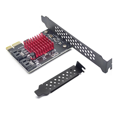2-Port SATA III PCIe Controller Card 6Gbps on clean background