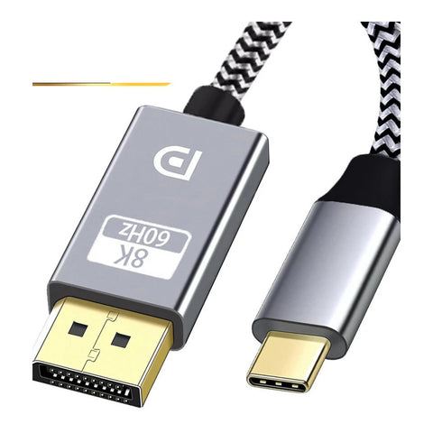 USB-C to DisplayPort 1.4 Cable 8K 2m on clean background