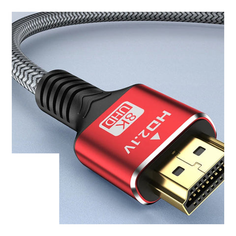 Ultra High Speed HDMI 2.1 Cable 8K 2m on clean background