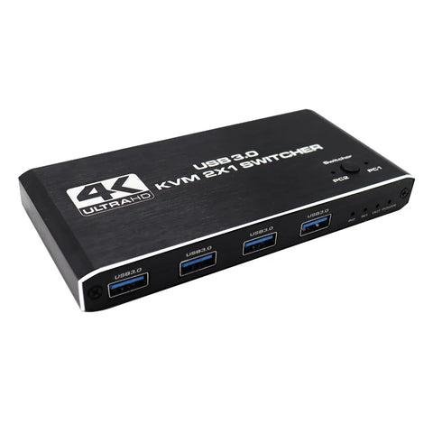 USB 3.0 HDMI KVM switch for two computers, front view