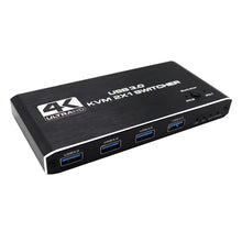 USB 3.0 HDMI KVM switch for two computers, front view