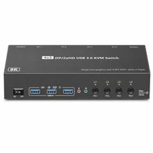 Four-computer KVM front USB 3.0 ports and selection controls