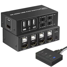 4-port HDMI USB KVM switch with desktop controller front view