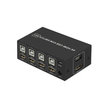 4-port HDMI USB KVM switch rear angled view