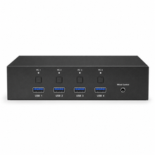 4-computer KVM front USB ports and selection controls