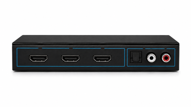 3x1 HDMI switch inputs and audio outputs