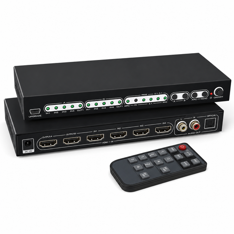 4x2 HDMI 2.1 matrix switch with audio extraction