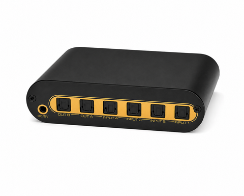 4x2 Toslink optical matrix three-quarter view