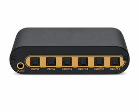 4x2 Toslink optical matrix front connector view
