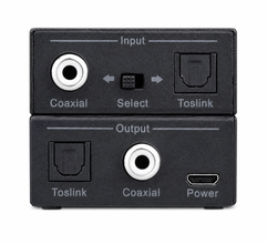 Bidirectional Toslink coaxial converter connector view