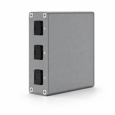 1x3 Toslink optical splitter output view
