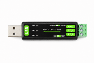 Industrial USB to RS232 RS485 converter top view