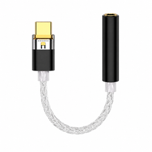 Black braided USB-C to 3.5mm audio adapter